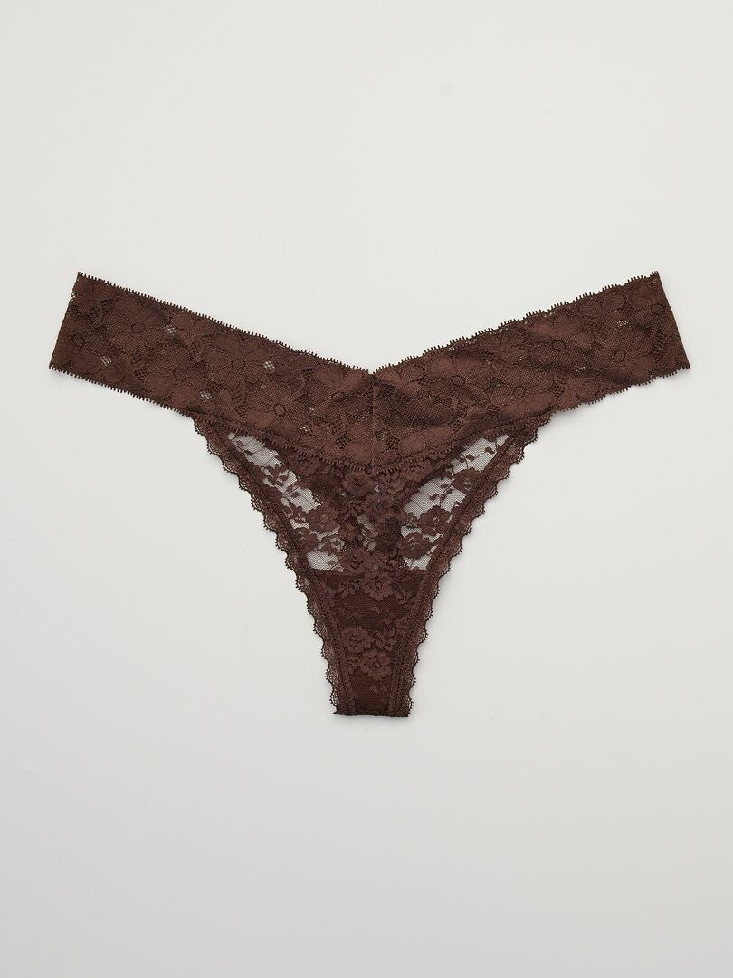 Conjunto de 3 calcinhas fio dental de renda - ROSA