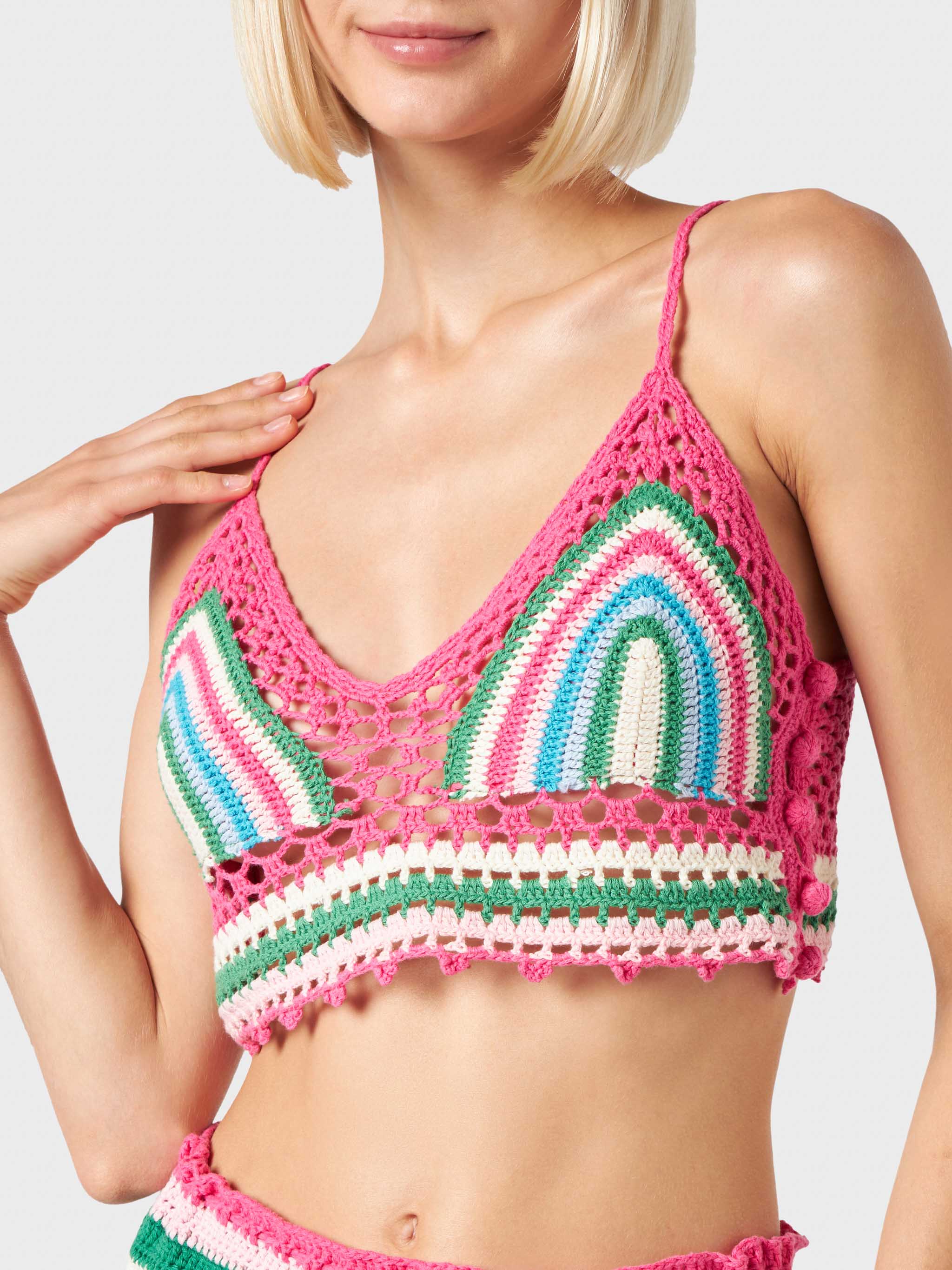 Multicolor gehaakte top