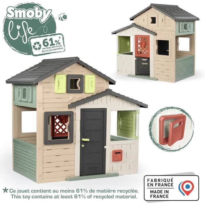 Smoby Life - Maison Friends House Evo - Moderne et spacieuse - Portillon - Boite aux Lettres - Dès 3 ans