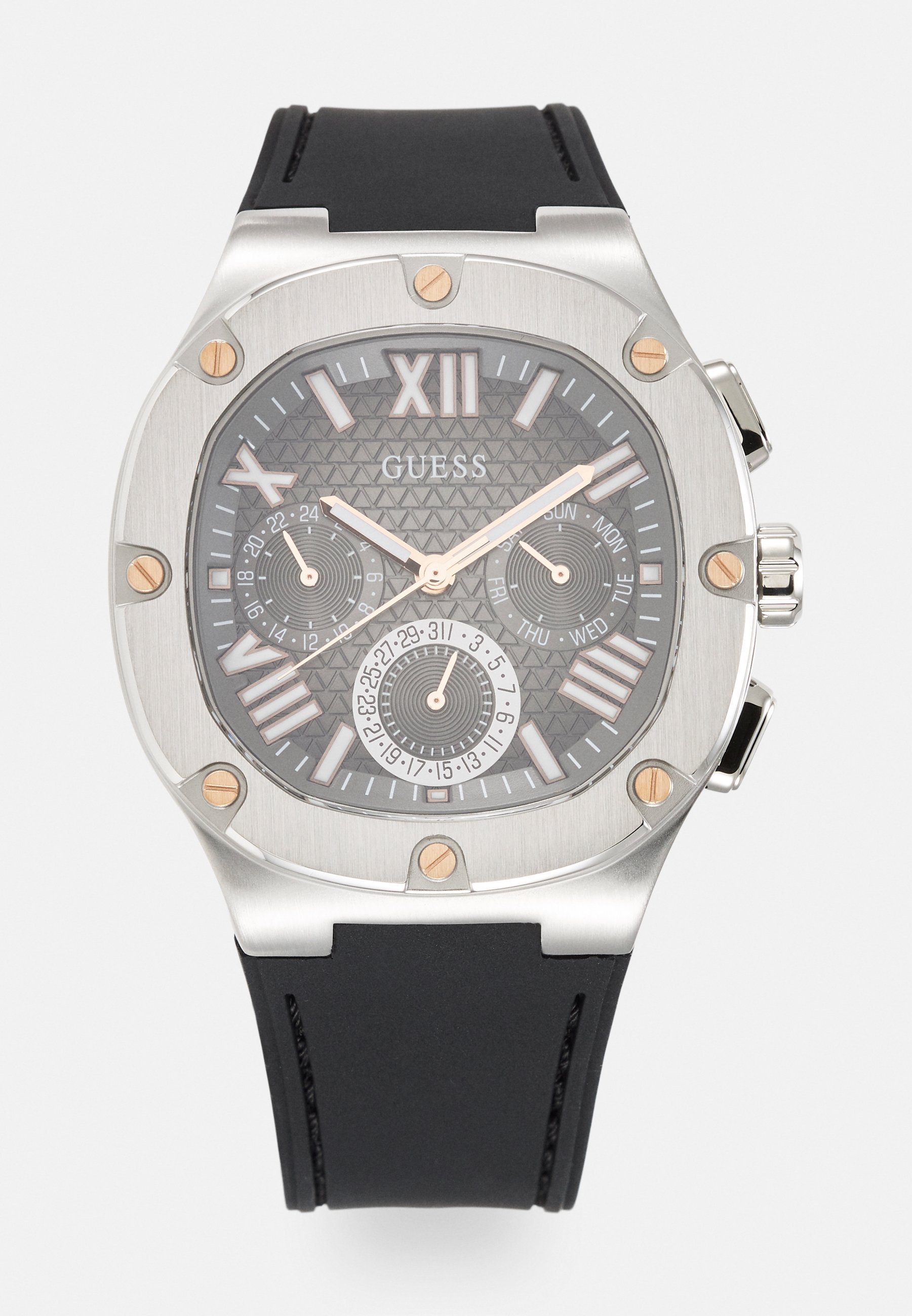Guess HEADLINE - Orologio cronografo - sfumatura argento/canna di fucile/nero