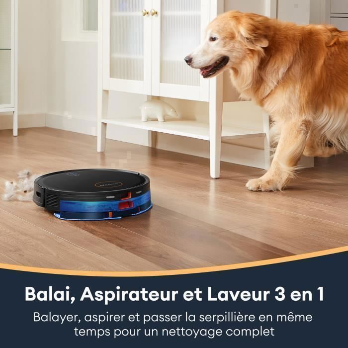 DL10 Robot Vacuum Cleaner - ULTENIC - 8000Pa / Up to 200 Mins - App and Alexa Connectivity - Pet Hair - Carpets