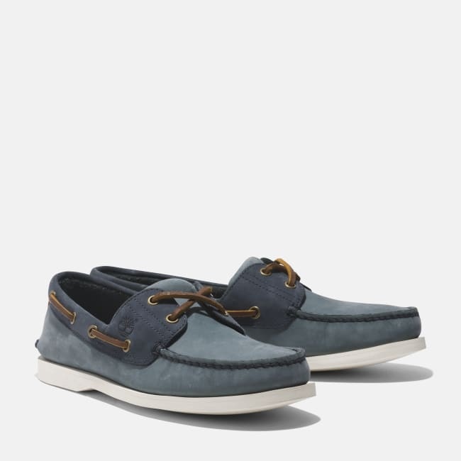 Scarpa da Barca in Pelle Classic da Uomo in Blu                medio