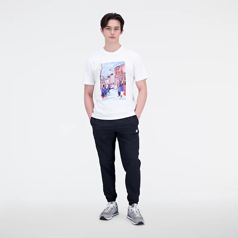 Męska koszulka z krótkim rękawem Hoops Graphic Cotton Jersey - SEA SALT