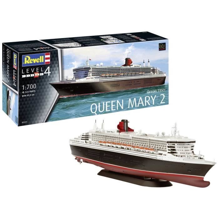 Maquette de bateau - Revell - Queen Mary 2 - Échelle 1:700 - Blanc - 15 ans et plus