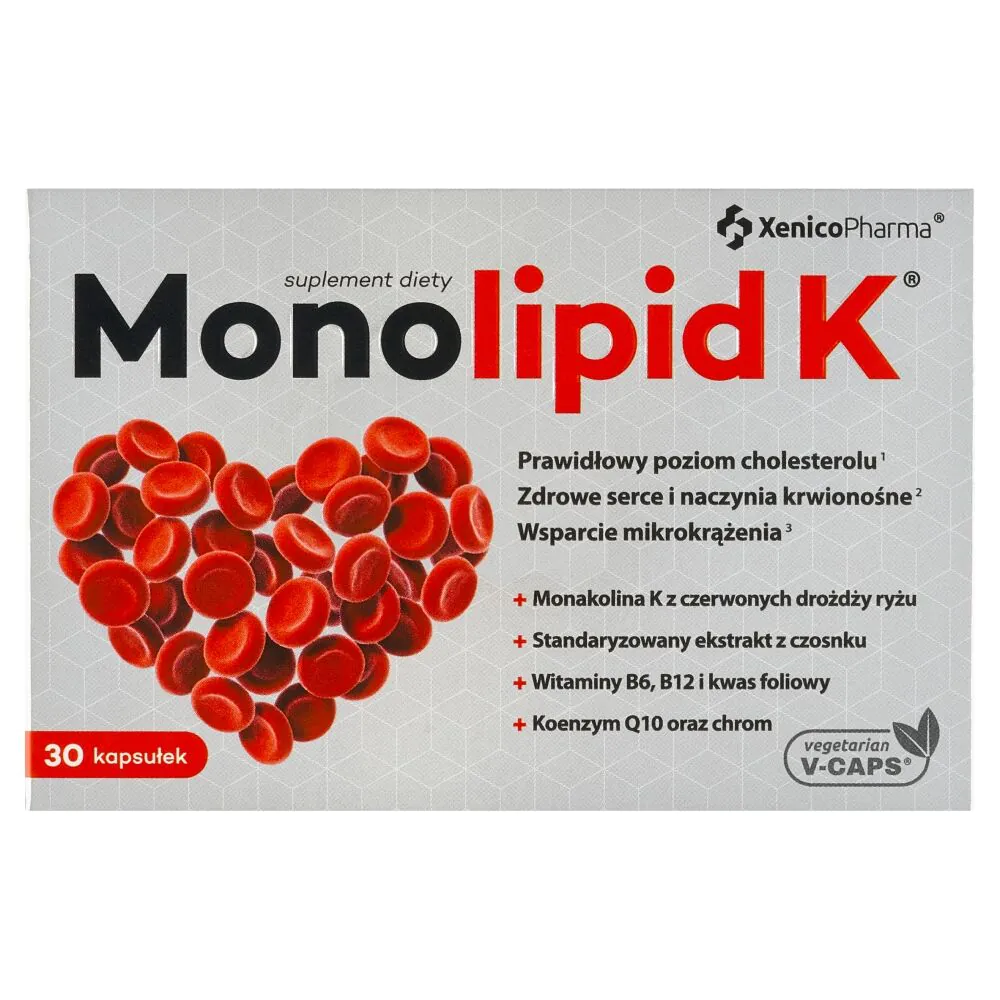 Monolipid K, Preparat na utrzymanie prawidłowego poziomu cholesterolu, Kapsułki