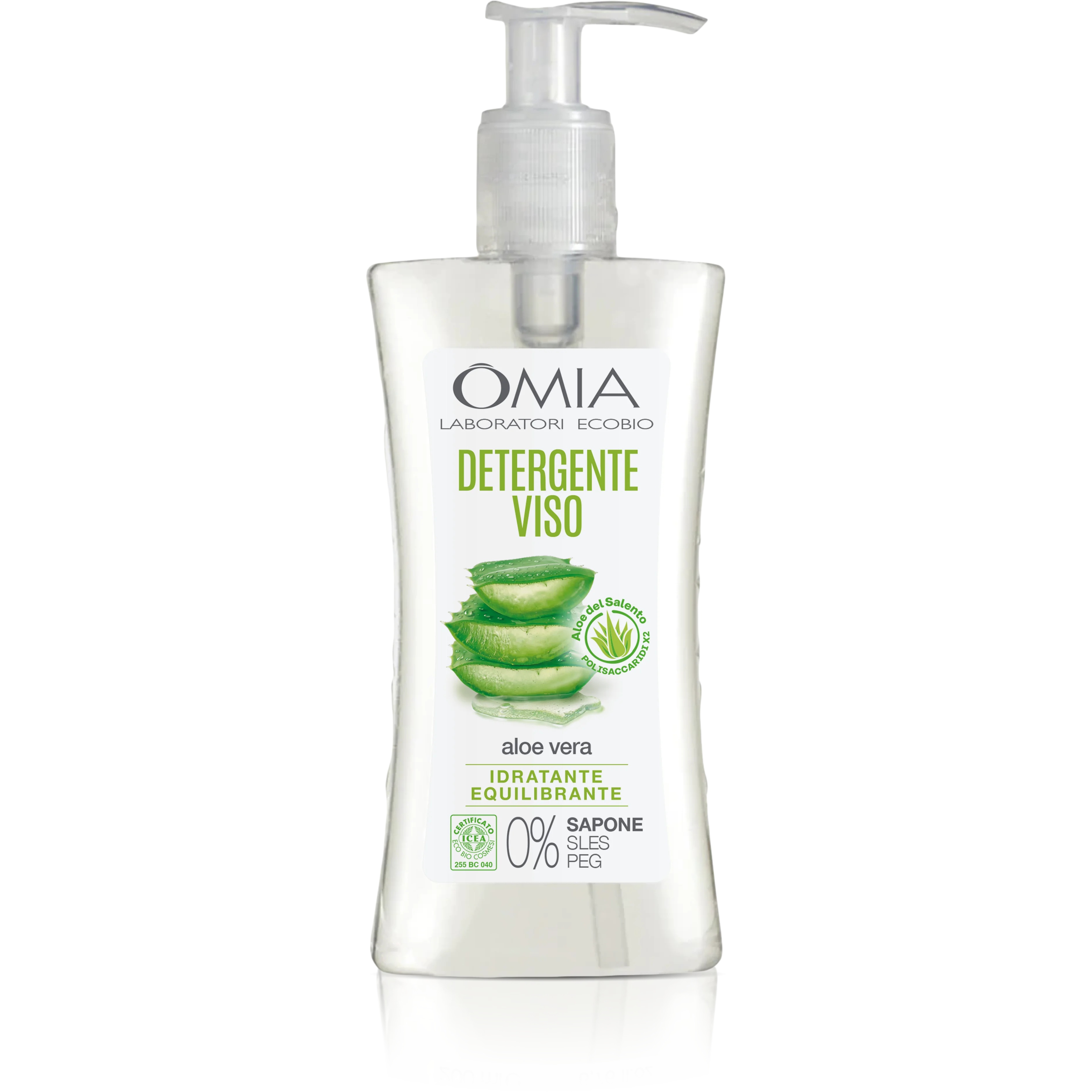 OMIA Feuchtigkeitsspendendes und ausgleichendes, ökologisches Gesichtsreinigungsgel mit Aloe Vera für normale oder Mischhaut, 200 ml