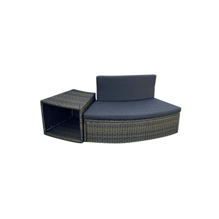 BESTWAY Habillage spa rond en rotin gris anthracite 200cm