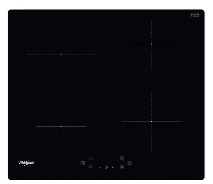 Płyta indukcyjna 59 cm czarne szkło WHIRLPOOL WSQ4860NE