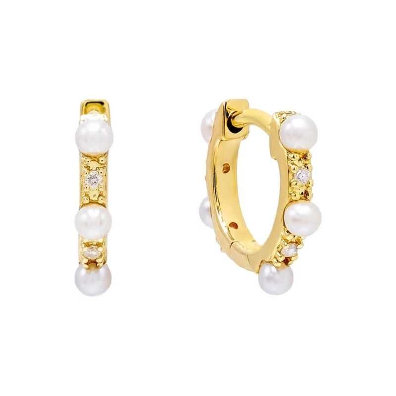 Pendientes de perlas y diamantes Cner que realzan la personalidad, aros 100% plata de ley 925 con circonitas cúbicas, pendientes para mujer, joyería Aretes De Mujer