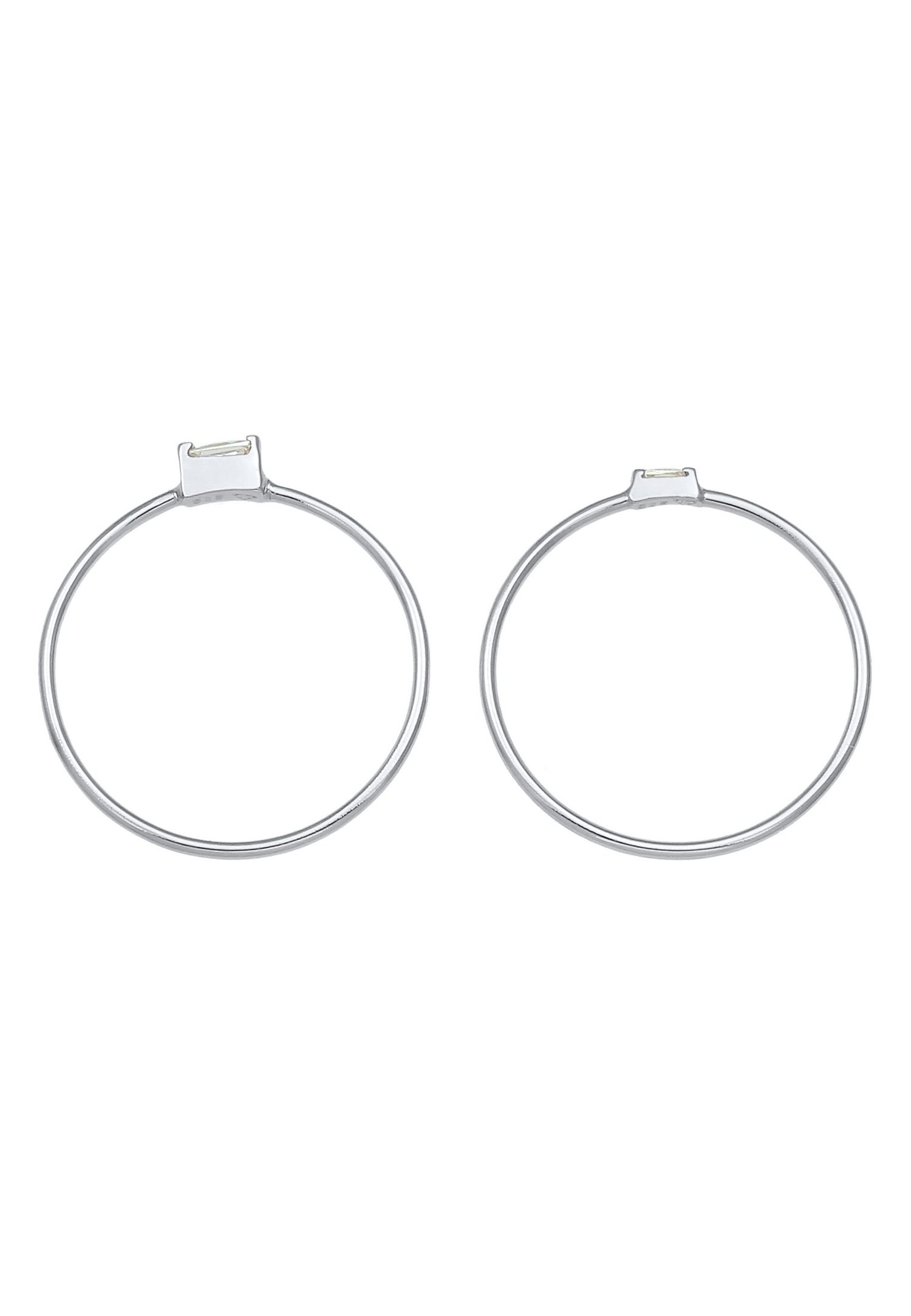 Elli Bague à empiler pour dames en filigrane minimal avec pierres de zircone en argent sterling 925 plaqué or