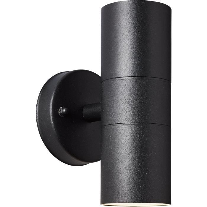 Aplique de pared exterior JANDY 2L de metal negro/cristal - BRILLANTE - GU10 máx. 18W IP44