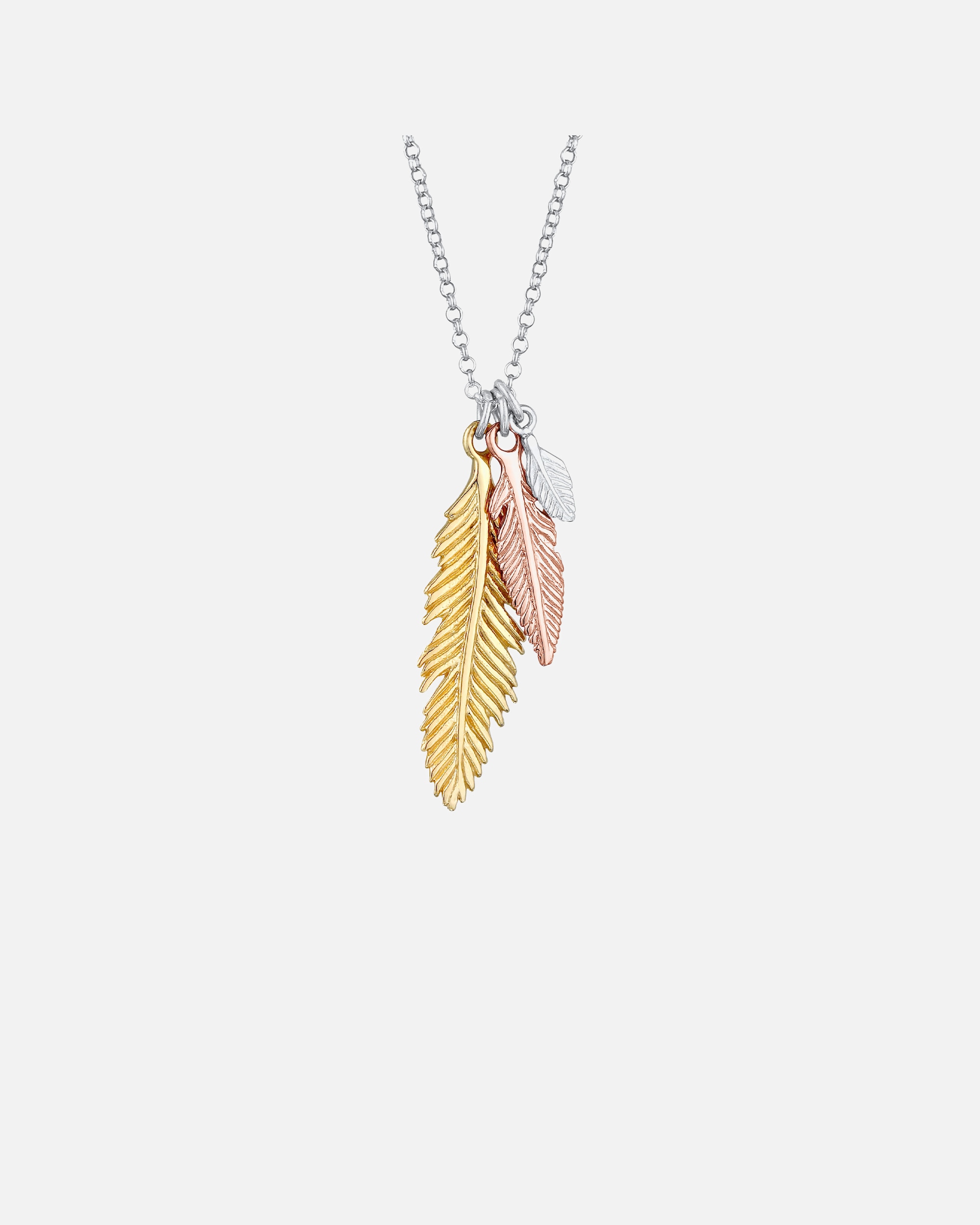 Elli Femme plume boho tricolore en argent sterling 925