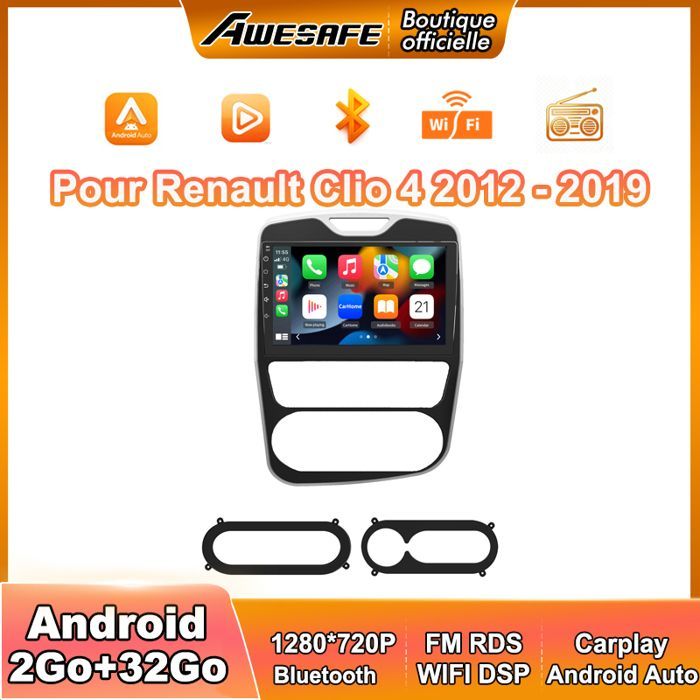 AWESAFE Android 13 Autoradio 2GB+32GB für Renault Clio IV (2017-2019) mit 10,1'' Bildschirm, CarPlay, Android Auto, WLAN, Bluetooth, GPS, Lenkradfernbedienung