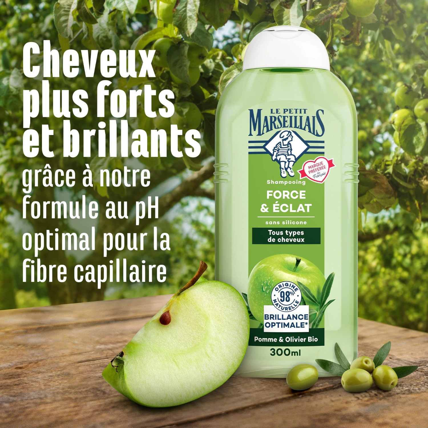 Le Petit Marseillais Shampooing Force & Éclat Pomme & Olivier Bio