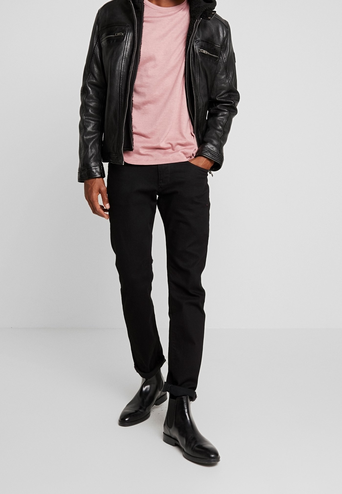Giacca in pelle Oakwood - nera