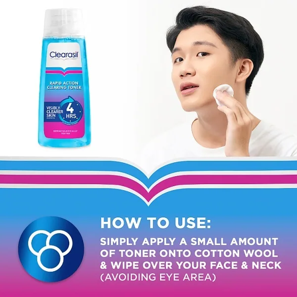 Limpiador facial Clearasil de acción rápida para poros profundos y tónico antiacné 200 ml