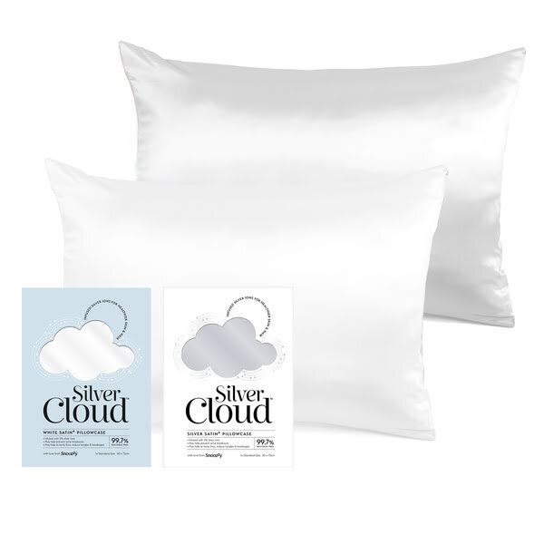 Conjunto de fronhas Silver Cloud brancas e prateadas