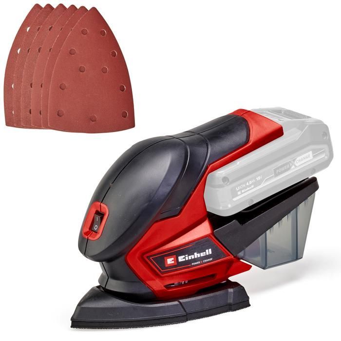 Lijadora multifunción inalámbrica Einhell TE-OS 18/150 Li-Solo PXC (18 V, 6 abrasivos). Se suministra sin batería ni cargador.