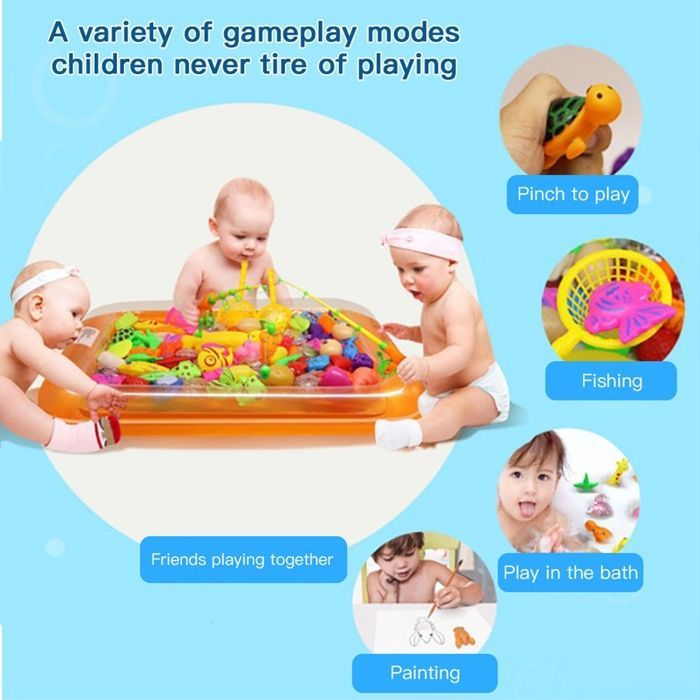 OMABETA Juguetes de pesca, juego de 22 piezas, juguete de pesca magnético, juguete de playa de verano, juguete de baño para bebés, juegos