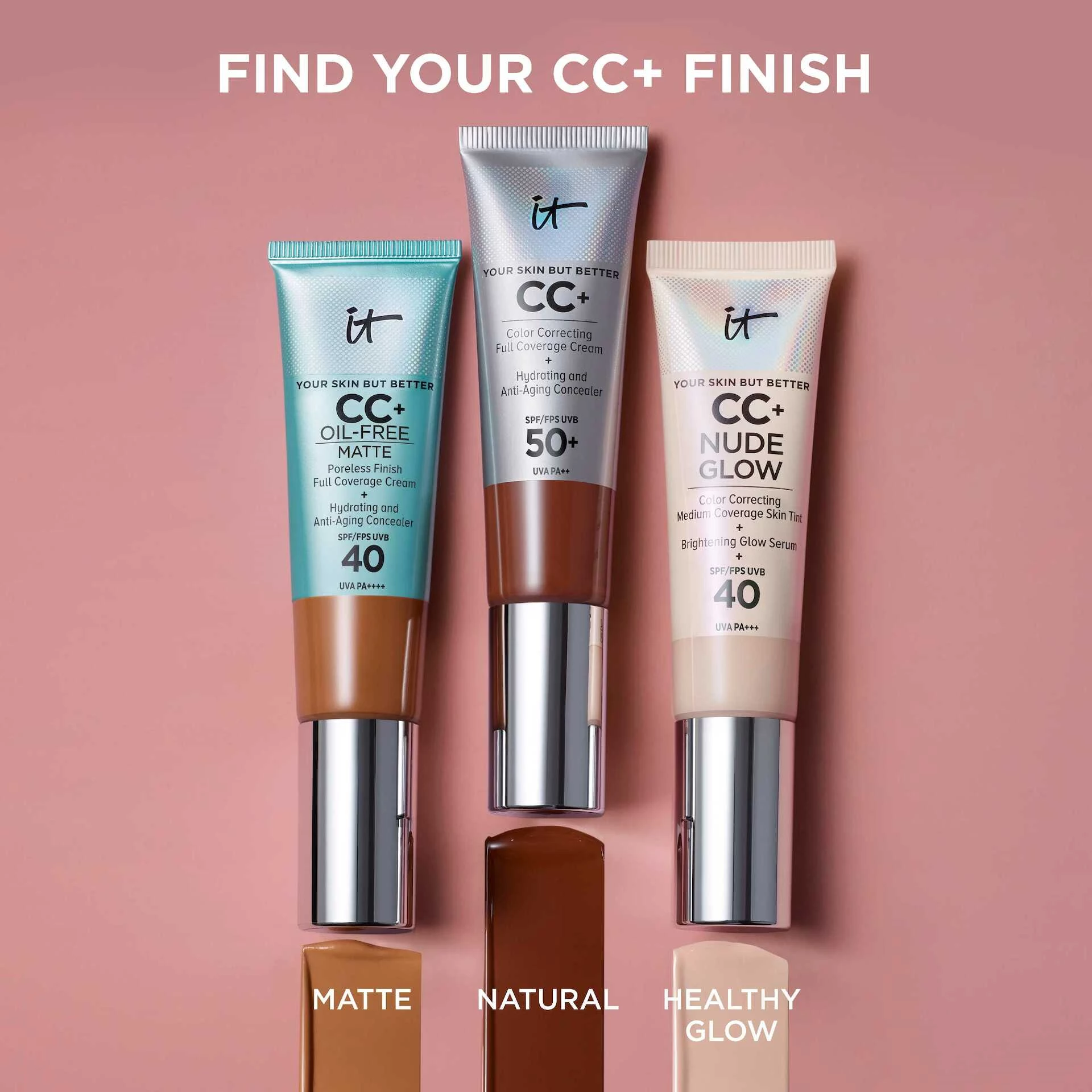 Fond de ten CC+ Nude Glow, pielea ta, dar mai bună, Fair Light - IT Cosmetics