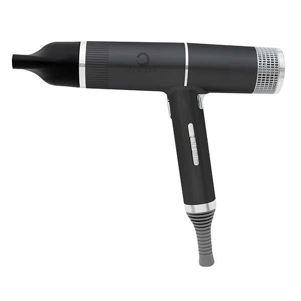 Secador de cabelo leve Zenten New Concept em formato de T, cor cinza-chumbo.