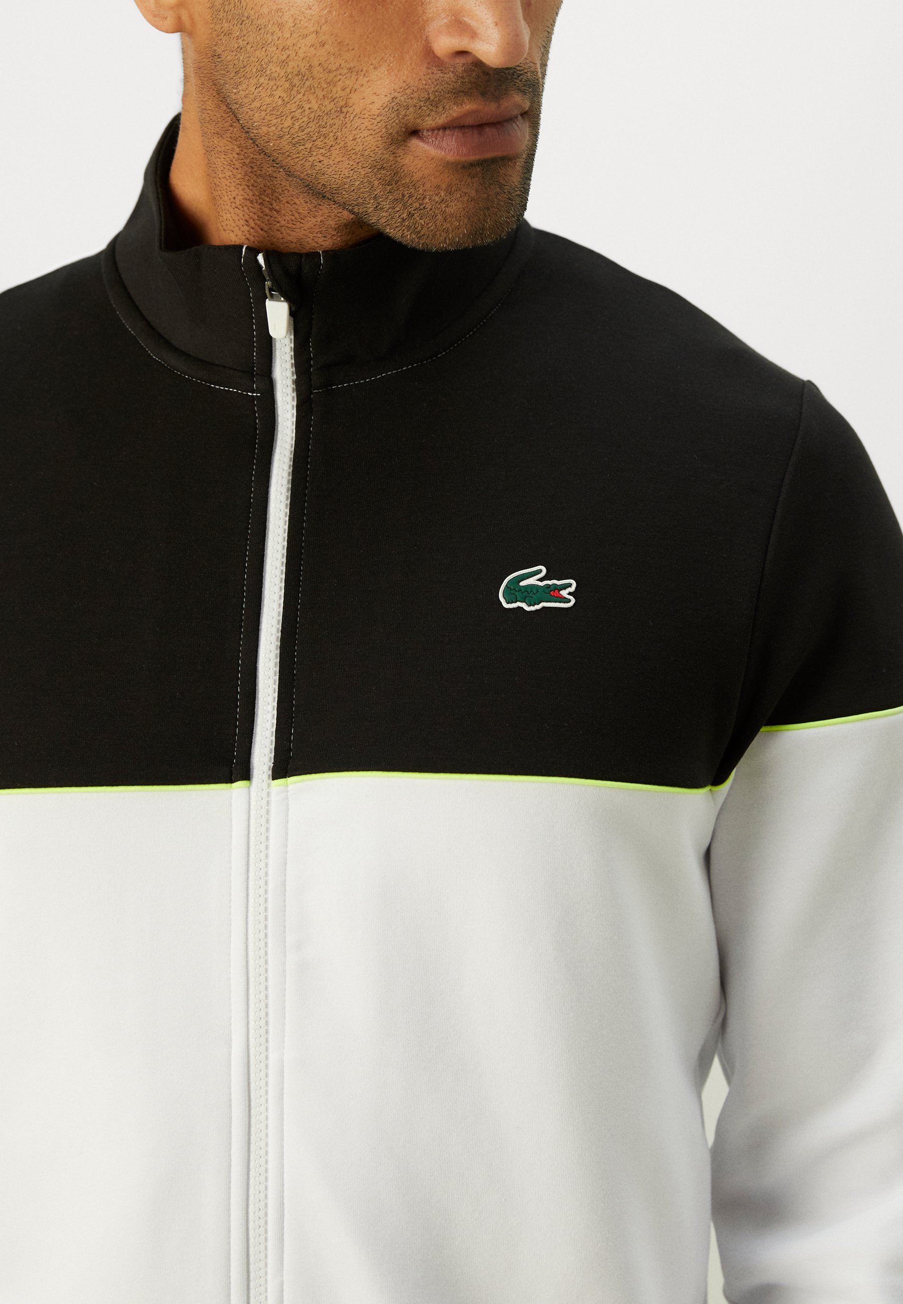 Veste de tennis Lacoste Sport - Sweat-shirt zippé - blanc/noir