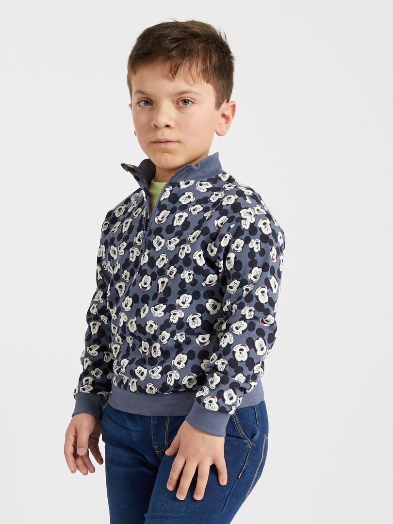 Moletom gola alta com zíper Disney 'Mickey Mouse' - CINZA