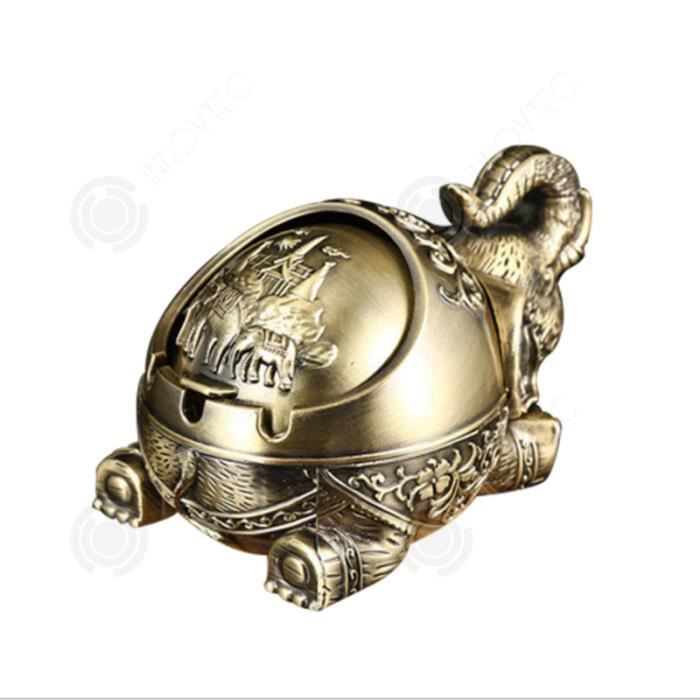 Cenicero práctico con forma de elefante para fumadores INN® con tapa decorativa, accesorio para cigarrillos para uso interior y exterior, adorno anticaída.