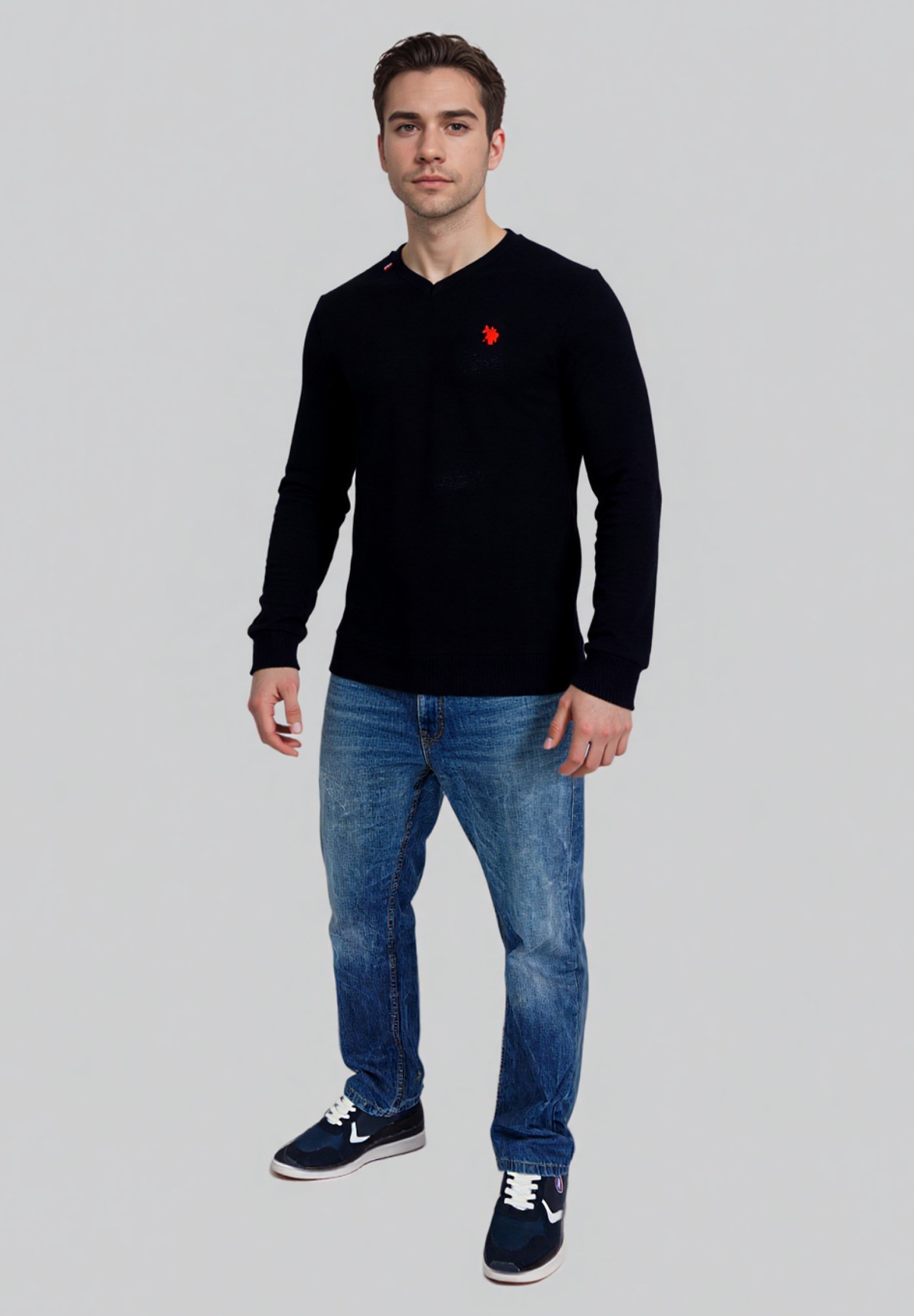 US Polo Assn. V-hals - Trui - zwart