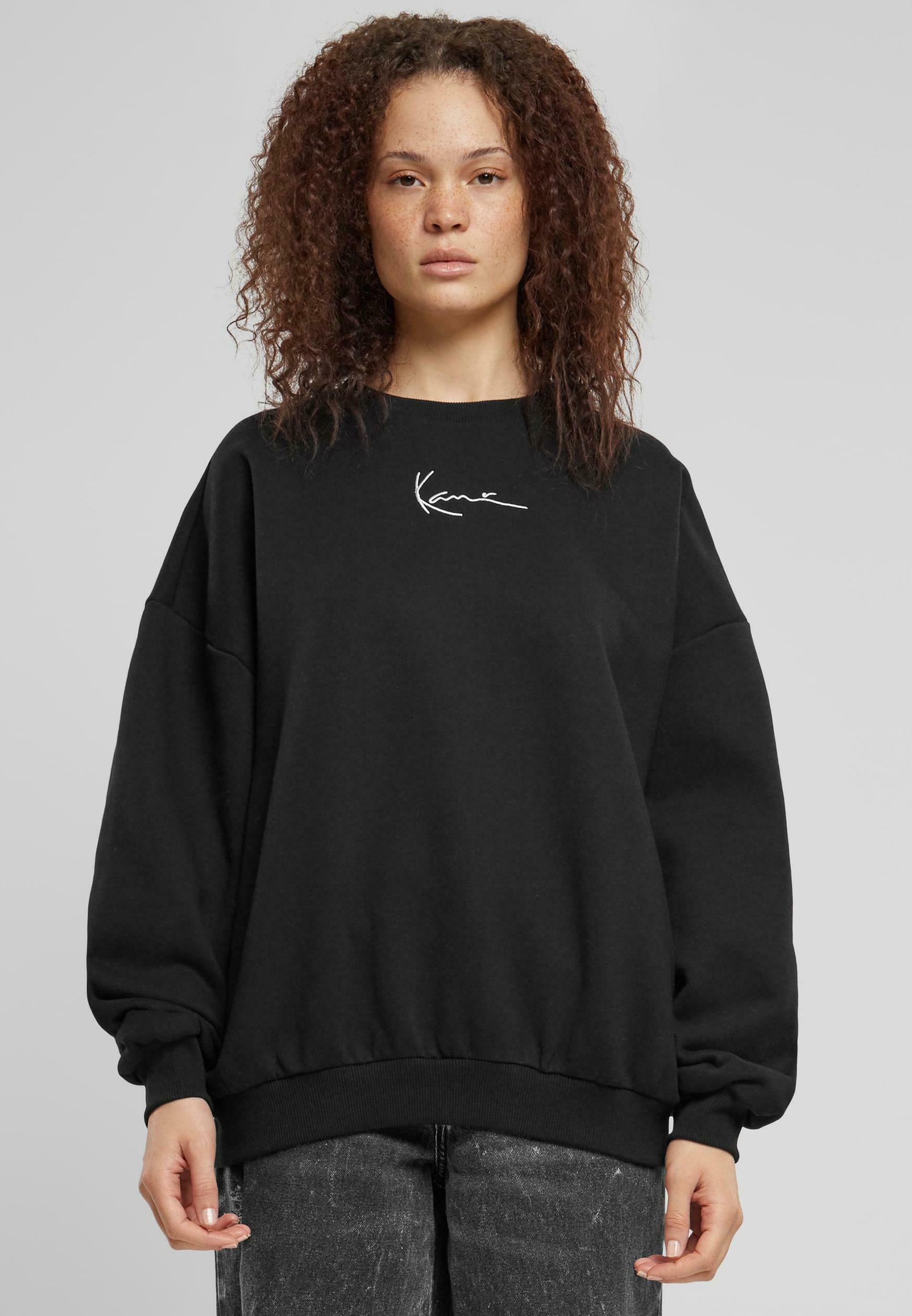 Sweat-shirt Karl Kani SMALL SIGNATURE DINER CREW - noir