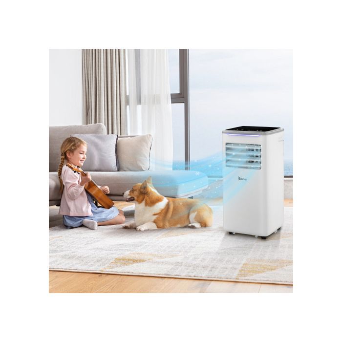 Condizionatore d'aria portatile silenzioso da 10000 BTU con Wi-Fi e telecomando - Timer 24 ore - Bianco
