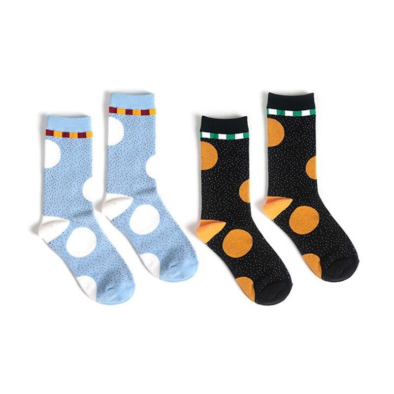 Calcetines de moda con lunares para mujer, calcetines de algodón para niñas, ropa de calle escolar, calcetines largos y divertidos.