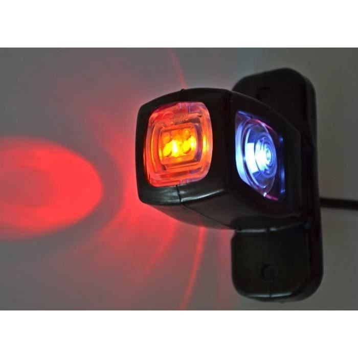 luces de posición traseras laterales de triple función 24V 12V para remolque, furgoneta, caravana, chasis, autocaravana Naranja Blanco Rojo