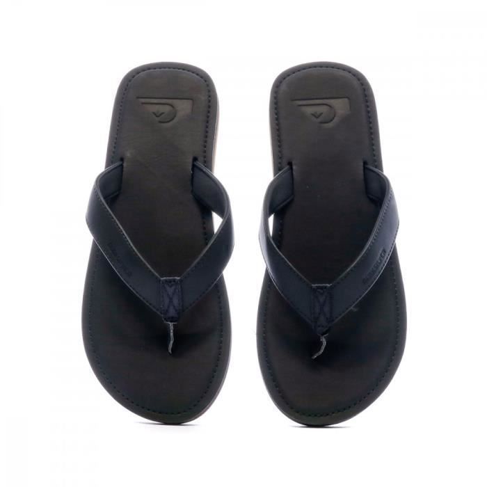 Men's Flip-Flops - Quiksilver - Molokai Nubuck - Black - Non-Slip - Suede-Nubuck