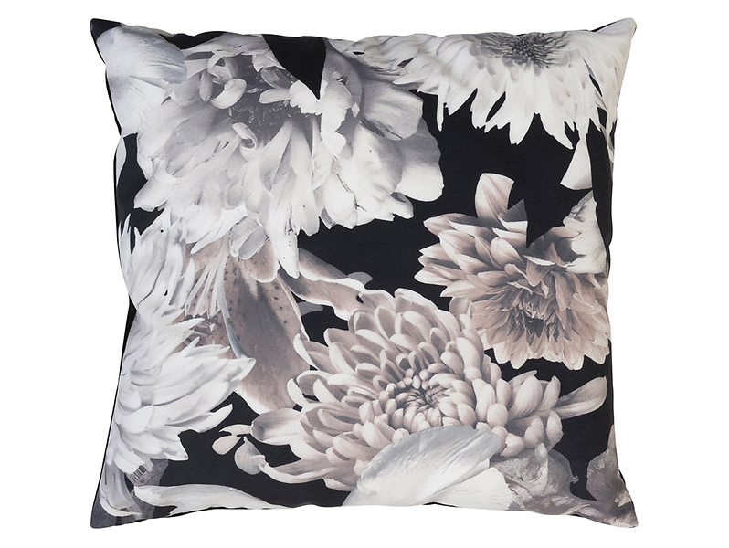 Poduszka dekoracyjna Flower 45x45 cm czarno-beżowa