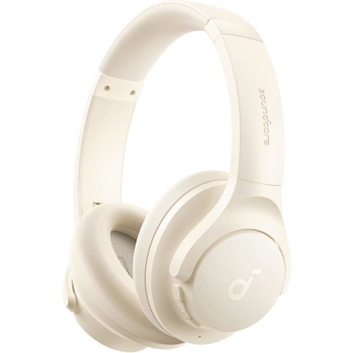 Q20I Casque Bluetooth Sans Fil Reducteur De Bruit Hybride Active By Anker, Casque,Basses Profondes,Personnalisation Via App Blanc