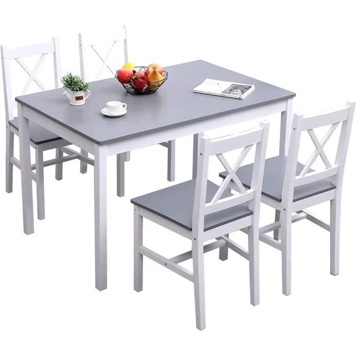 Sogeshome 5-voets set, met een tafel en vier stoelen, geschikt voor keukens en restaurants.
