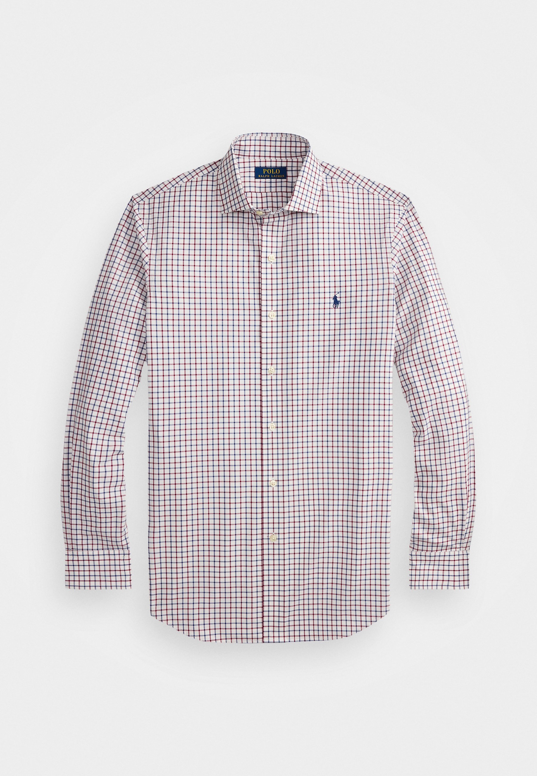 Polo Ralph Lauren CUSTOM FIT PLAID STRETCH POPLIN SHIRT - Shirt - wit/wijnrood