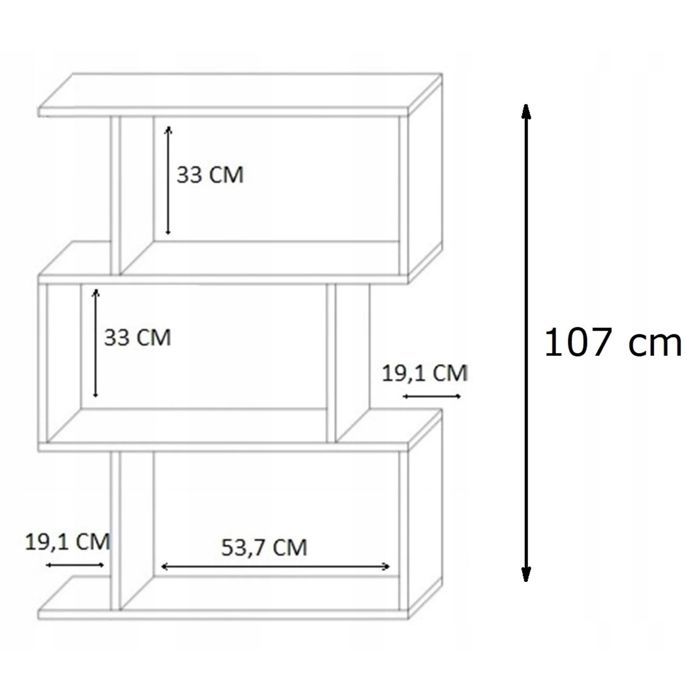 Libreria a 3 ripiani - Mobile contenitore in stile contemporaneo - Wengé - 76,4x28x107 cm