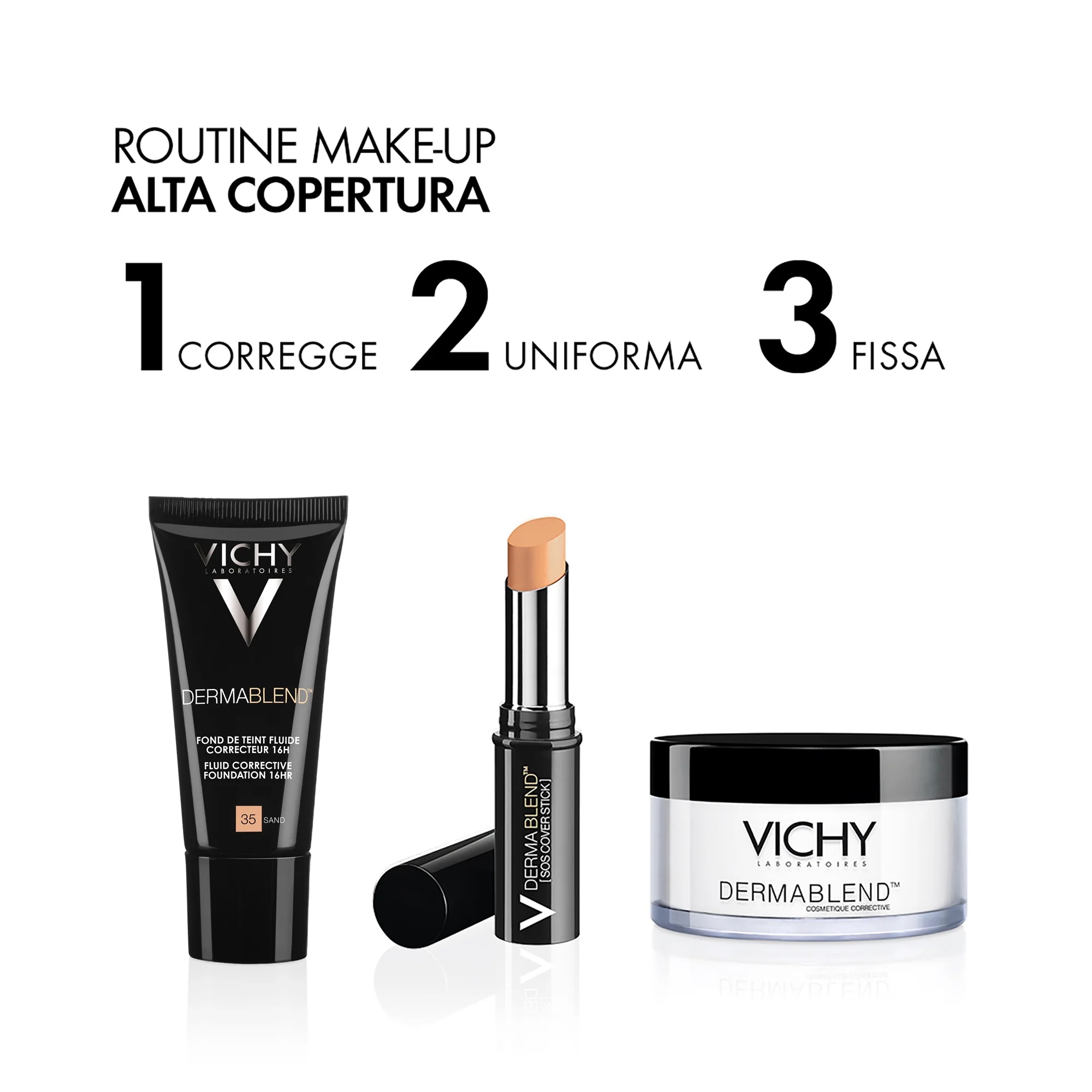 VICHY Vichy Dermablend Fluid 35 Arena 30 ml 16H Base de Maquillaje Correctora Fluida