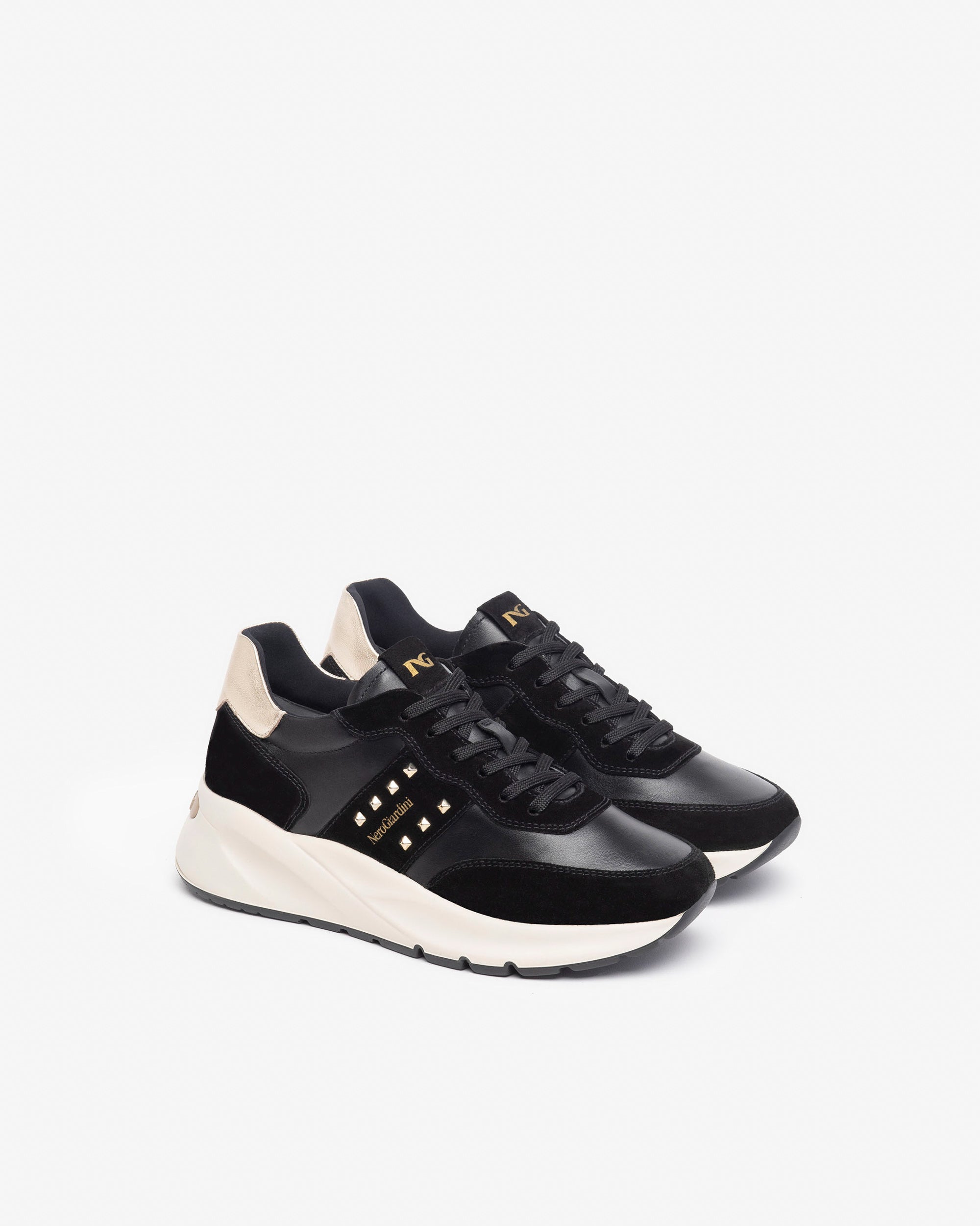  Baskets en cuir et daim pour femmes