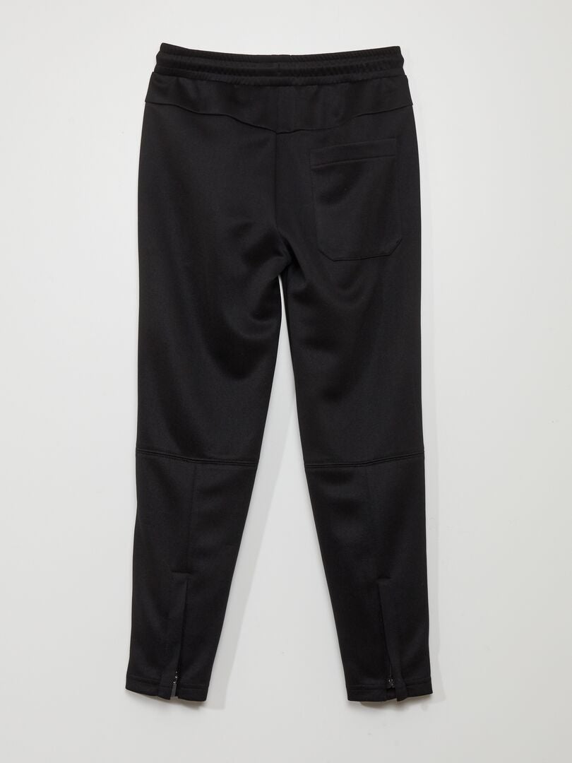 Conjunto de calça e blusa de moletom com zíper - preto