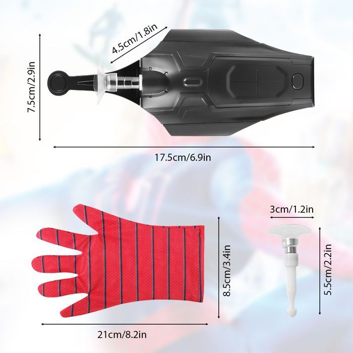 TTLIFE Spider Web Shooter Con Launcher Glove, Spiderman Launching Glove for Kids with Light Effect