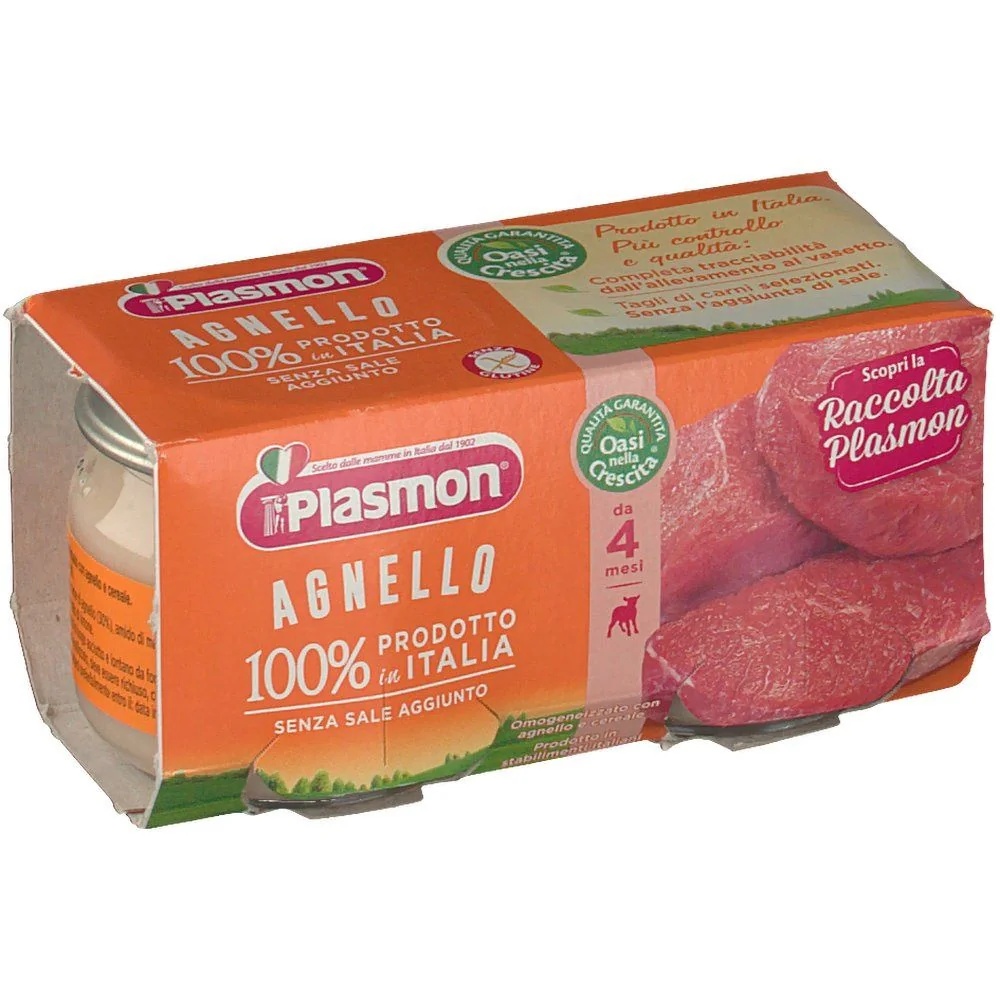 PLASMON Plasmon cordero homogeneizado 2 piezas x 80 g comida para bebés