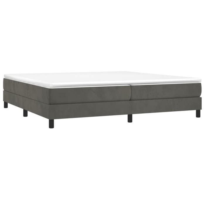Gris 200 x 200 cm - Cama de madera - Carga máxima 150 kg - Estructura de cama de muelles gris oscuro 200x200 cm terciopelo 005_252180