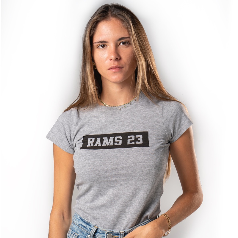  Rams 23 Μακρύ ορθογώνιο μπλουζάκι με στάμπα
