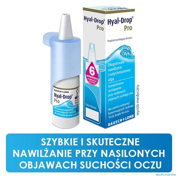 Hyal-Drop Pro, Nawilżające krople do oczu, 0,24% hialuronianu sodu