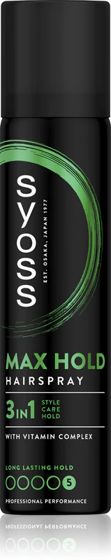 Spray de cabelo Syoss Max Hold com fixação extra forte