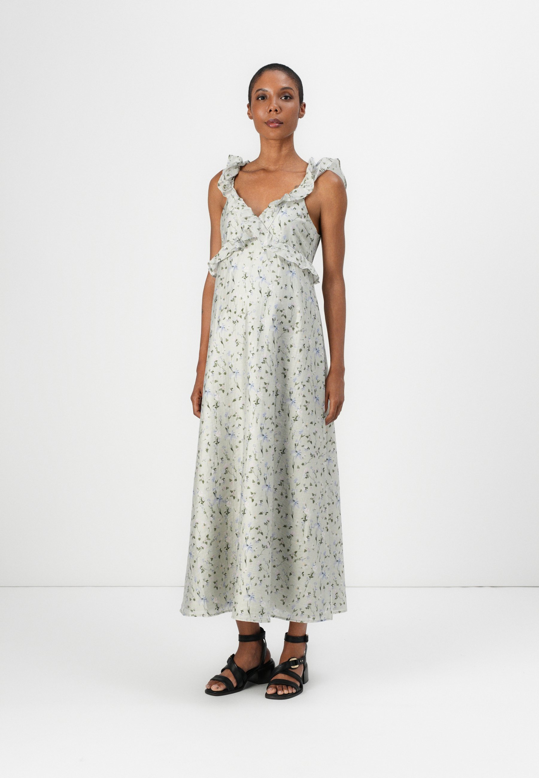 ONLY MATERNITY OLMSHYLA FRILL LONG DRESS - Kjole - black