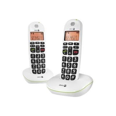 Téléphone sans fil DORO PhoneEasy 100w Duo DECT avec afficheur - Blanc